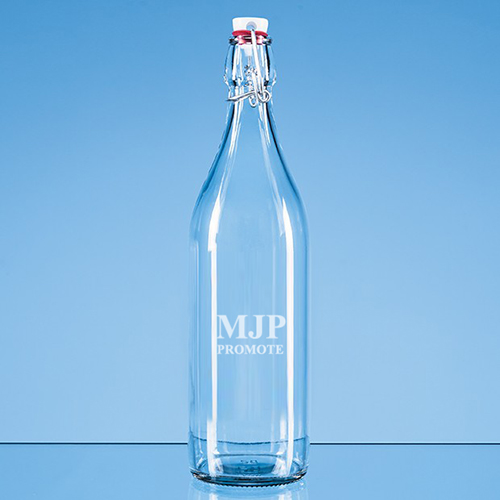 1 Litre Round Swing Top Glass Bottles Personalised Glass Bottles