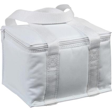 Promotional Mini Cooler Bag made from 70d Polyester. Ideal for holding a few cans or keeping some goodies cool and fresh.	This Cooler Bag makes an ideal lunch box or small picnic bag, printed with your logo this bag would be ideal for schools, universities, any summer time event. These Cooler Bags are made from durable material, making sure your branding will be on show for years.																													