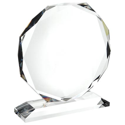 Promotional Medium Crystal Octagon Awards, recognise any achievement in style with this sophisticated shaped branded trophy made from high quality optical crystal. This personalised award's shape is formed with a sturdy base and a large branding area which can be invert engraved - a spectacular technique that is perfect for fine detail and offering the option of colour if desired for higher impact. The perfect way to flaunt your brand or logo and recognise achievements of all varieties.				