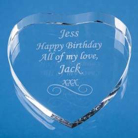 Optical Crystal Clear Heart Paperweights