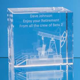 3D Engraved Crystal Cubes