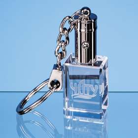 3D Engraved LED Crystal Keyrings