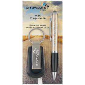 Contour Metal Stylus Pen and Keyring Sets