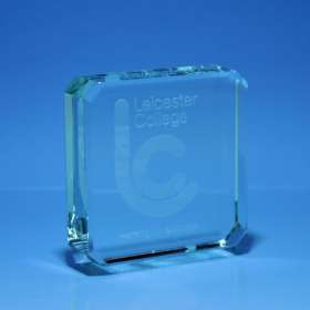 Jade Glass Square Paperweight