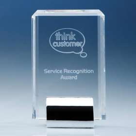 Optical Crystal Rectangular Mounted Awards