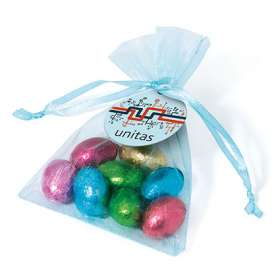 Organza Bags with Foil Chocolate Eggs