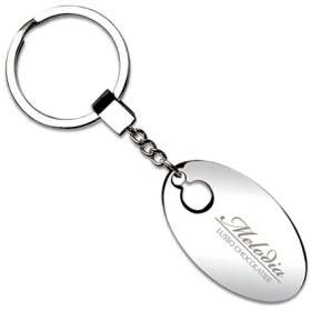 Soria Chrome Oval Keyrings