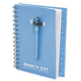 Spiral Bound Ruler Notebook with Ballpen