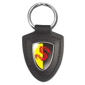 Templar Shield Leather Keyfobs
