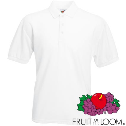 Promotional White Polo Shirt is easy care, easy wear. With taped neckline, 3 buttoned fused placket, 65% polyester, 35% cotton. This printed polo shirt makes a great promotional product.																				