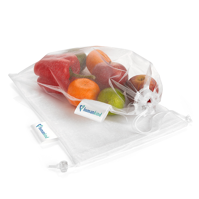 6 Pc Reusable Produce Bags, Cotton Mesh Vegetable Bag Eco Friendly