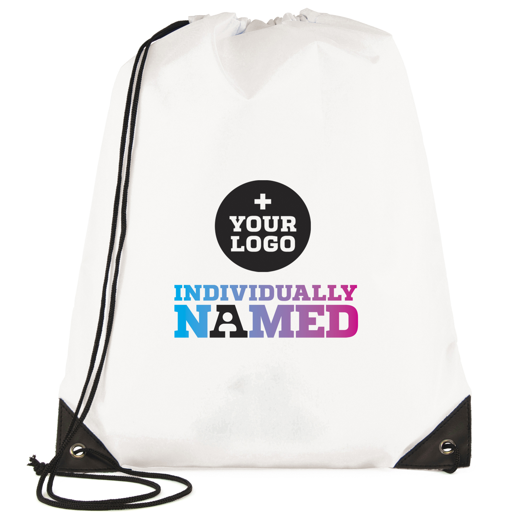 Branded Individually Named Drawstring Bags Total Merchandise