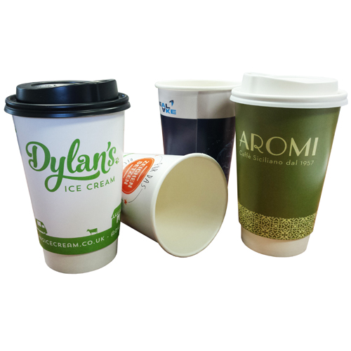16oz Double Wall Paper Cups with Lids Promotional Mugs Personalised