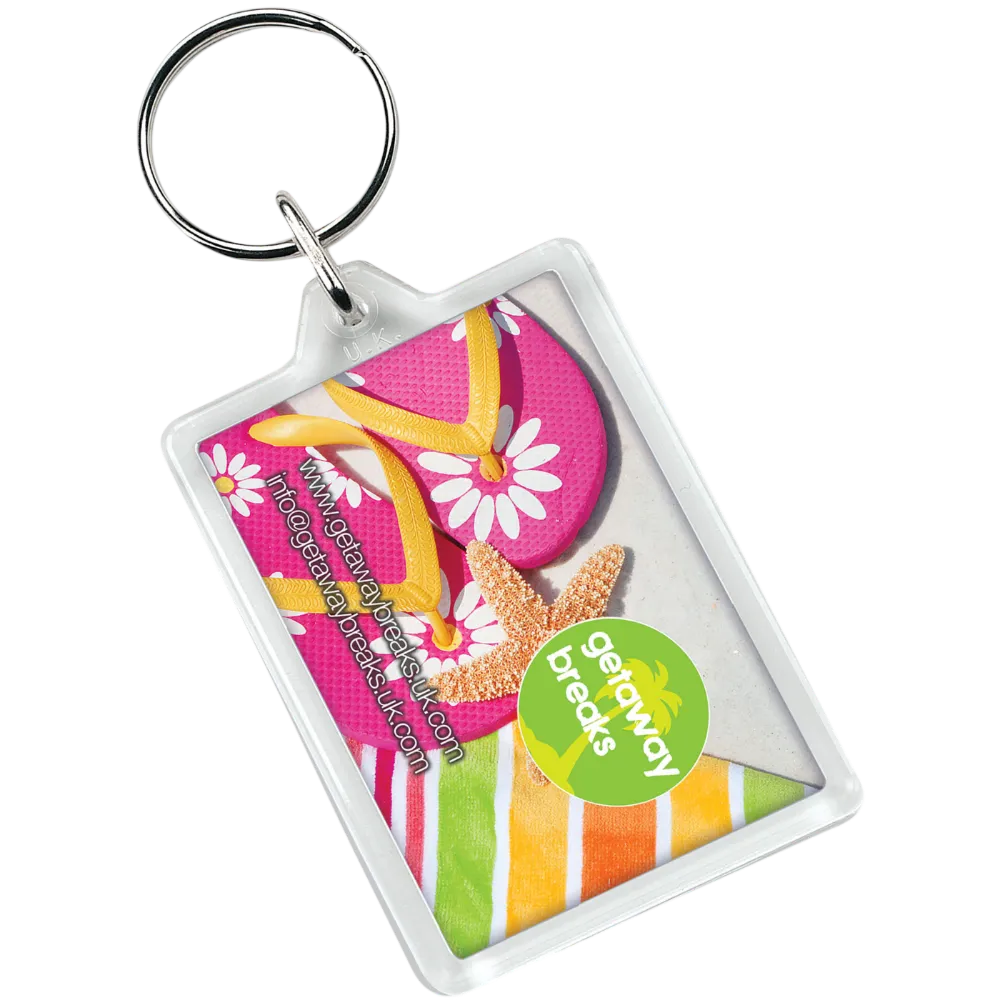 UK Branded Plastic Rectangular Keyrings | Total Merchandise