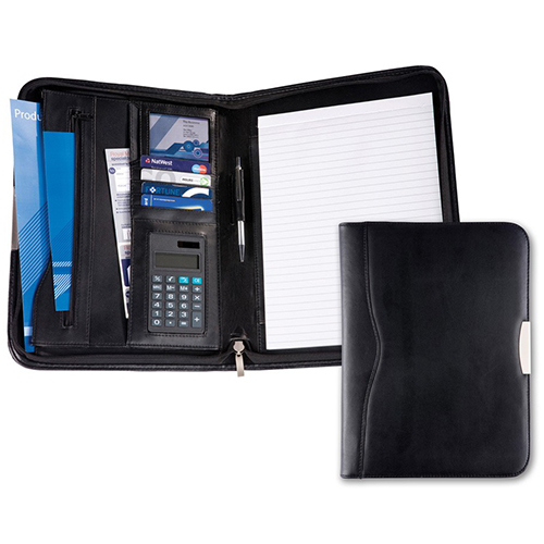 Balmoral Leather A4 Zipped Conference Folder Promotional Folders
