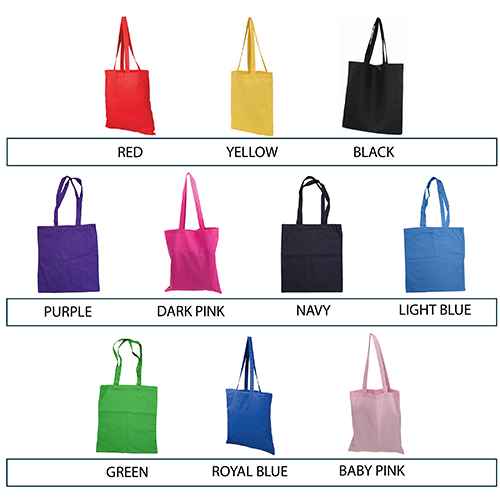coloured cotton bags