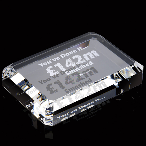 Rectangle Crystal Paperweights Glass Products Personalised Awards