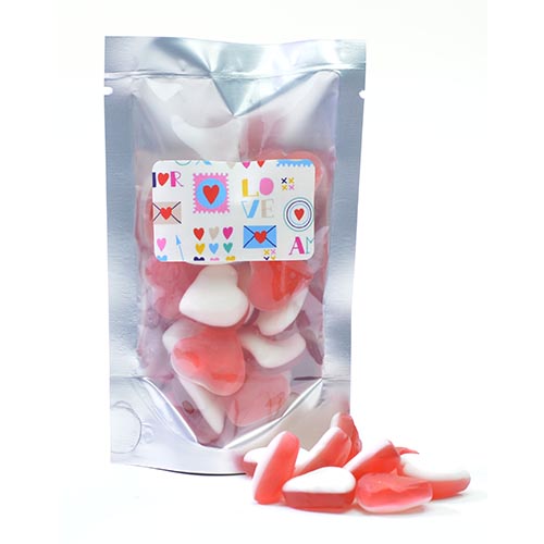 Jelly Love Heart Pouches Promotional Sweets Personalised Chocolate