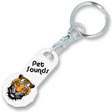 12 Sided Trolley Coin Stick Keyrings in White
