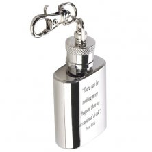 Promotional 1oz Flask Keyrings manufactured from stainless steel