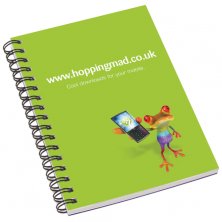 Promotional branded A6 Wiro Bound Pads with company logo