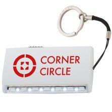 Promotional Dual LED Torch Keychains printed with company logo