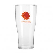 Promotional 20oz Tulip Reusable Plastic Pint Glasses with printed logo