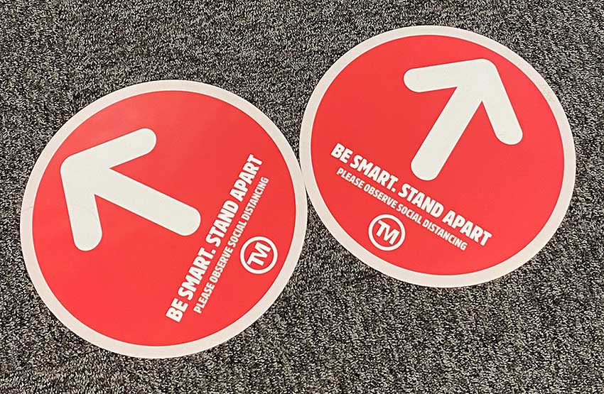social distancing floor stickers