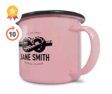 10oz Premium Enamel Mugs in Pink