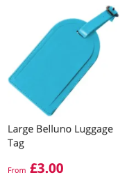 Blue Large Belluno Luggage Tags from £3.00