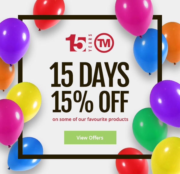 15% anniversary discount