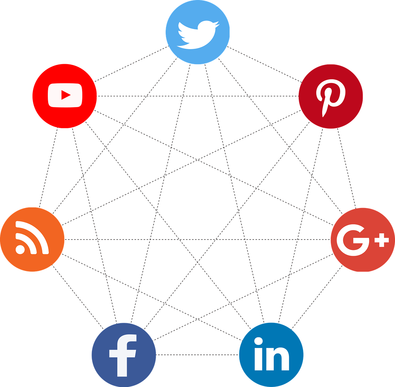 Red social media icons