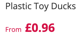 Plastic Toy Ducks from £0.96