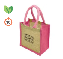Wells Jute Tiny Gift Bags in Pink