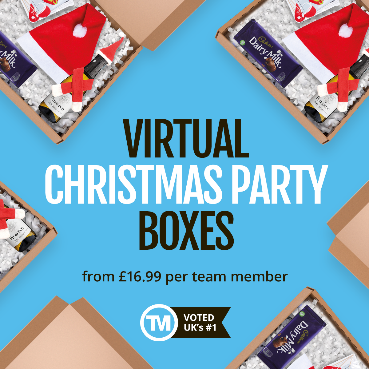 Virtual Christmas Party Boxes for businesses
