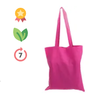 Coloured Cotton Tote Bag in Pink