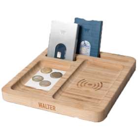 Bamboo Wireless Charging Desk Tidies