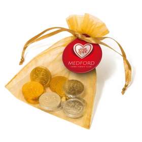 Chocolate Coin Organza Bags