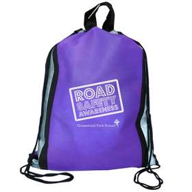 Reflective Stripe Drawstring Bags