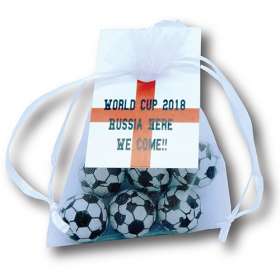 Foiled Chocolate Football Organza Bags