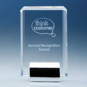 Optical Crystal Rectangular Mounted Awards