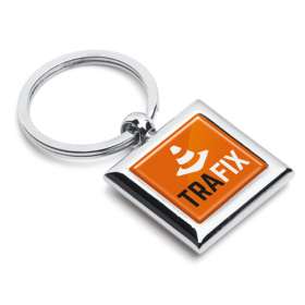 Square Metal Keyring