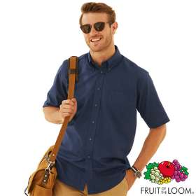 Fruit of the Loom Mens Short Sleeve Oxford Shirts