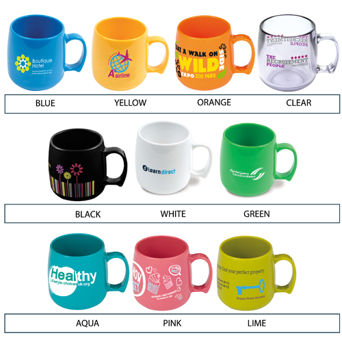 Classic Plastic Mugs Printed Plastic Mugs Fast Lead Times