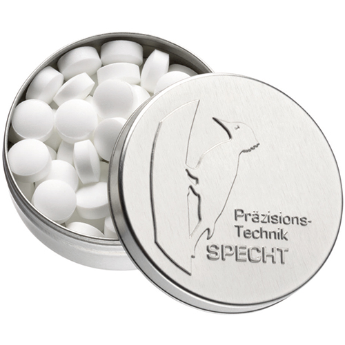 Embossed Round Mint Tins Personalised Mint Pots Branded Sweets