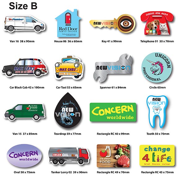 Shaped Flexible Fridge Personalised Badges and Low